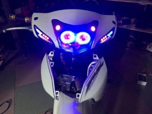 độ đèn led xe máy wave